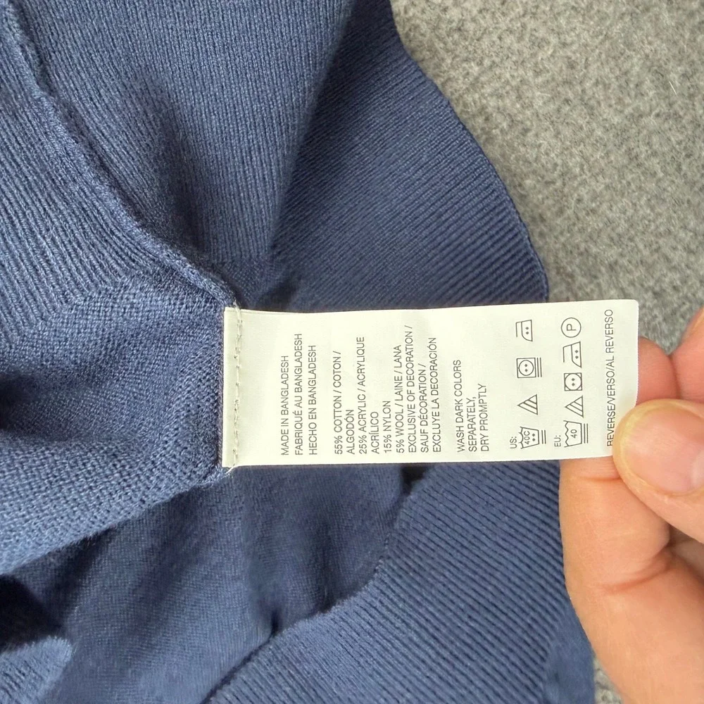 IZOD Fieldhouse Sweater Men's XXL V-Neck Pullover‎ Blue Peacoat 45FS692403 NWT